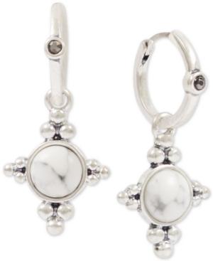 Lucky Brand Silver-tone Stone Mini-hoop Earrings