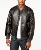 Alfani Men's Perforated Genuine Leather Jacket, Created For Macy's