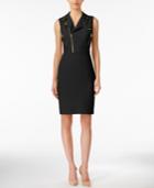 Calvin Klein Sleeveless Asymmetrical-zip Sheath Dress