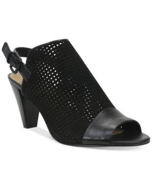 Tahari Eloise Perforated Peep-toe Slingback Sandals Women's Shoes