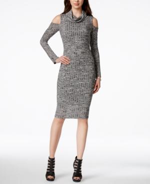 Bar Iii Heathered Cold-shoulder Sweater Dress, Only At Macy's