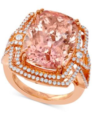 Lali Jewels Morganite (14-3/4 Ct. T.w.) And Diamond (1 Ct. T.w.) Ring In 18k Rose Gold