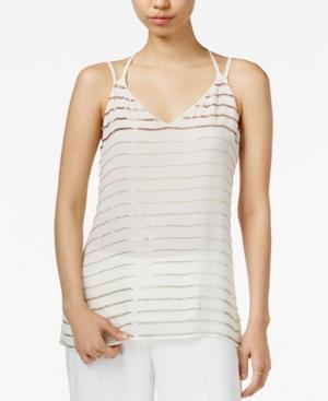 Bar Iii Bead-striped Double-strap Top, Only At Macy's