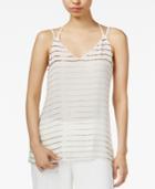 Bar Iii Bead-striped Double-strap Top, Only At Macy's