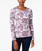 Charter Club Cotton Printed Top, Created For Macy's