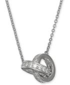 Giani Bernini Cubic Zirconia Interlocking Rings 18 Pendant Necklace In Sterling Silver, Created For Macy's