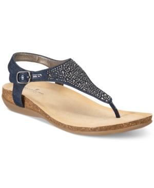 Bandolino Herby Embellished Thong Wedge Sandals Women's Shoes