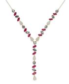 Inc International Concepts Gold-tone Multi-stone Lariat Necklace, Only At Macy's