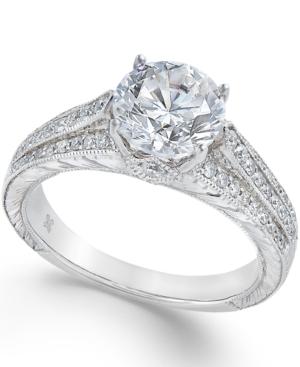 Certified Diamond Engagement Ring In 18k White Gold (1-9/10 Ct. T.w.)