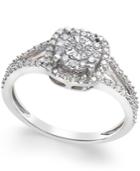 Cushion-cut Diamond Promise Ring (1/4 Ct. T.w.) In Sterling Silver