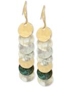 Robert Lee Morris Soho Two-tone Patina And Horn Layered Disc Linear Earrings