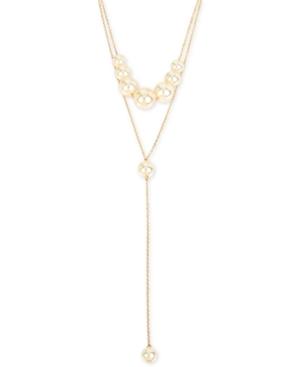 M. Haskell For Inc International Concepts Gold-tone Imitation Pearl Lariat Necklace, Only At Macy's