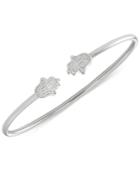 Wrapped Diamond Hamsa Bangle Bracelet (1/6 Ct. T.w.) In Sterling Silver, Created For Macy's
