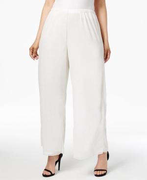 Msk Plus Size Mesh Sparkle Wide-leg Pants