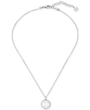 Zodiac Sterling Silver Imitation Pearl Pendant Necklace, 15 + 2 Extender