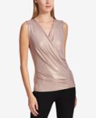 Dkny Ruched Surplice-neck Top