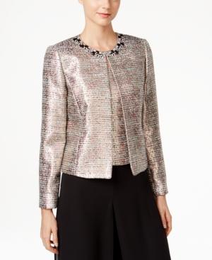 Tahari Asl Metallic Jewel-trim Jacket And Shell