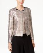 Tahari Asl Metallic Jewel-trim Jacket And Shell