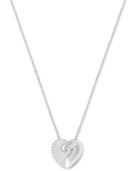 Swarovski Silver-tone Pave Heart Pendant Necklace