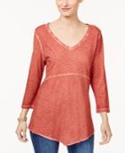 Style & Co Cotton Scarf-hem T-shirt, Only At Macy's
