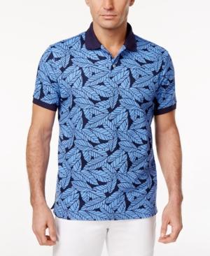 Club Room Men's Leaf Print Upf 50+ Performance Polo, Only At Macy's