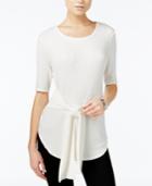 Bar Iii Ribbed Tie-front Top, Only At Macy's