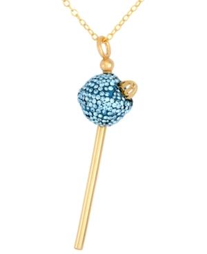Simone I. Smith 18k Gold Over Sterling Silver Necklace, Light Blue Crystal Mini Lollipop Pendant