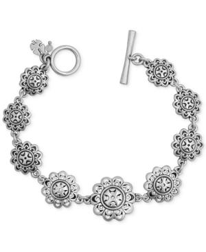 Lucky Brand Silver-tone Flower Disc Bracelet