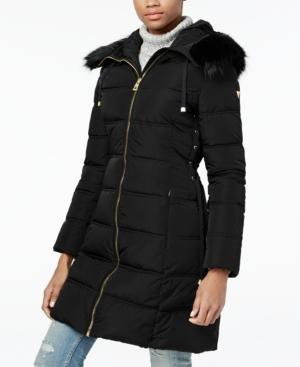 Guess Faux-fur-trim Corset Puffer Coat