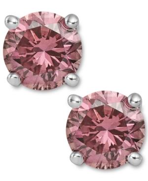 14k White Gold Earrings, Treated Pink Diamond Stud Earrings (1-1/2 Ct. T.w.)