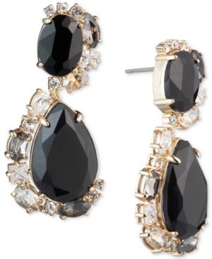 Carolee Gold-tone Crystal & Stone Swirl Drop Earrings