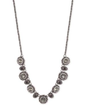 Marchesa Hematite-tone Stone & Crystal Collar Necklace, 16 + 3 Extender