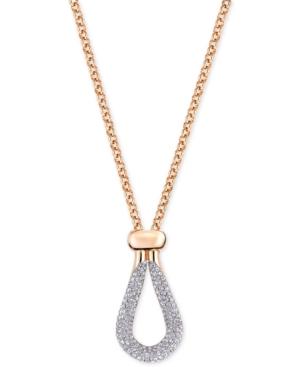 Swarovski Rose Gold-tone Pave Teardrop Pendant Necklace