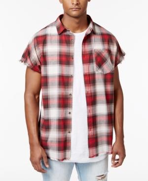 Jaywalker Men's Raw-edge Plaid Shirt, Only At Macy's