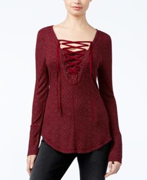 William Rast Tangiers Lace-up Top