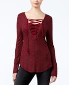 William Rast Tangiers Lace-up Top