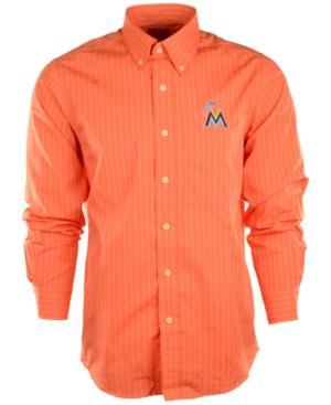 Antigua Men's Long-sleeve Miami Marlins Button-down Shirt