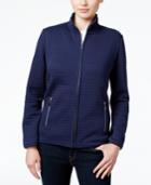 Karen Scott Petite Quilted Zip-front Jacket, Only At Macy's