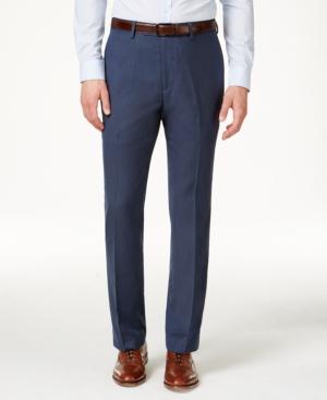 Louis Raphael Men's Straight Fit, Flat-front Hidden Flex Dress Pants