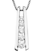 Five-stone Diamond Journey Pendant Necklace In 14k Yellow Or White Gold (1 Ct. T.w.)