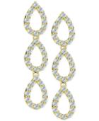 Giani Bernini Cubic Zirconia Pave Triple Drop Earrings In 18k Gold-plated Sterling Silver, Only At Macy's