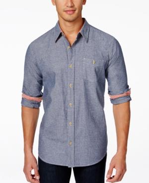 Weatherproof Long-sleeve Chambray Dobby Woven Shirt