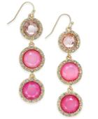Inc International Concepts Gold-tone Stone And Crystal Triple Drop Earrings, Only At Macy's