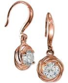 Giani Bernini Cubic Zirconia Drop Earrings In 18k Rose Gold-plated Sterling Silver, Created For Macy's