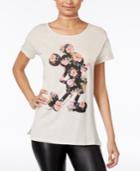 Disney Juniors' Mickey Mouse Floral Silhouette Graphic T-shirt
