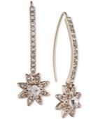 Marchesa Gold-tone Crystal Star Linear Drop Earrings