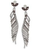Givenchy Silver-tone Imitation Pearl And Crystal Linear Drop Earrings