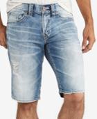 Silver Jeans Co. Men's Zac Relaxed-fit Stretch Medium Wash Destroyed Denim Shorts