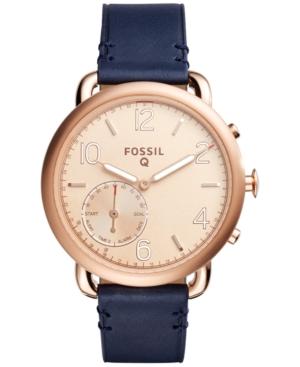 Fossil Q Women's Tailor Blue Leather Strap Hybrid Smart Watch 40mm Ftw1128