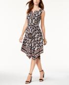 Jm Collection Embellished Handkerchief-hem Dress, Created For Macy's